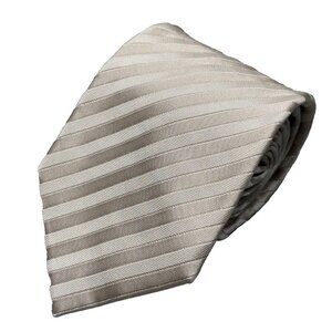 Giorgio Armani Tie Silk Made in Italy Striped Gold 3"